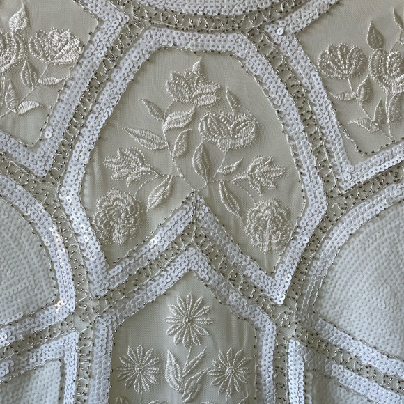 Lulus Spread Your Shine White Sequin Embroidered Bodycon Dress. - Picture 3 of 5